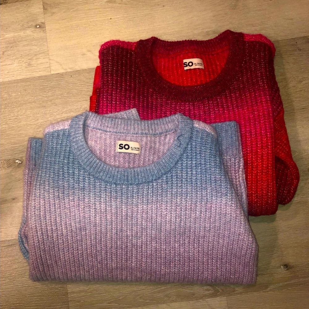 Two Girls Comfy Sweaters, Size 14-16 XL